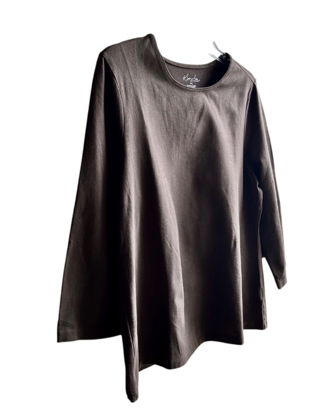 Kim by Kim Rogers 3/4 Sleeve Crew Neck Cotton Tee Shirt PL - Picture 2 of 4